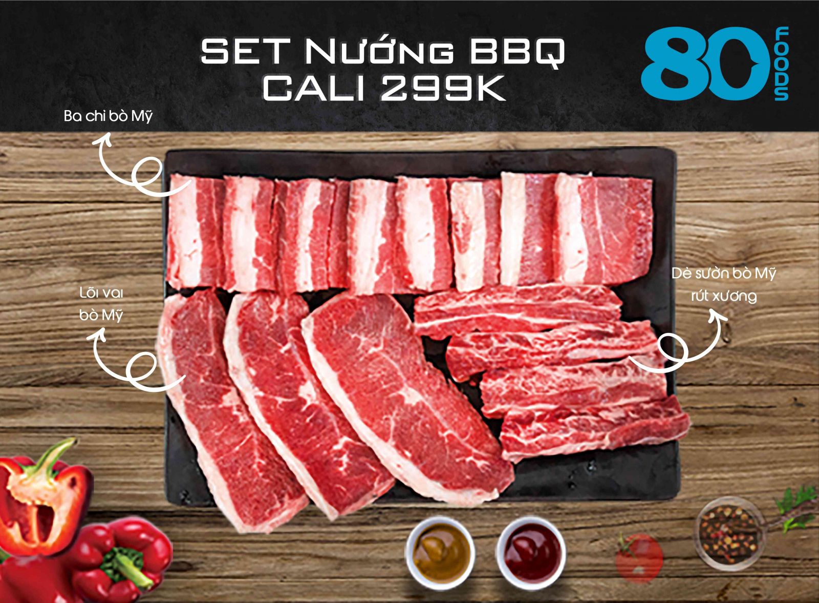 SET NƯỚNG BBQ CALI (750G) 