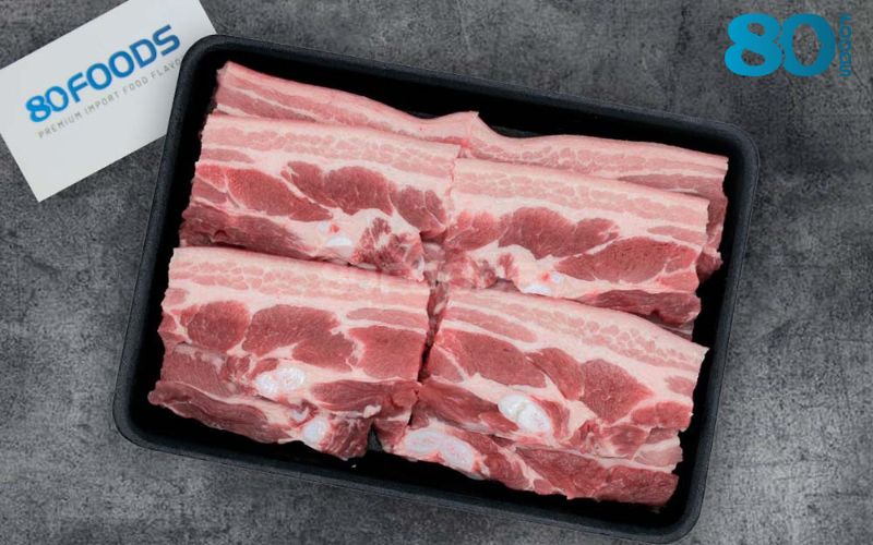 Mua sản phẩm thịt ba chỉ heo Nga không da tại 80Foods