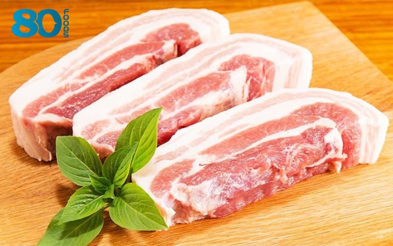 Thịt ba chỉ heo Nga không da với phần thịt ba lớp xen kẽ 